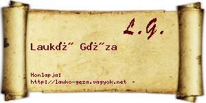 Laukó Géza névjegykártya