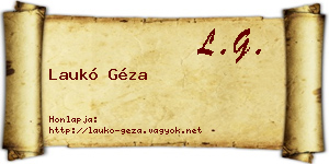 Laukó Géza névjegykártya