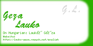 geza lauko business card